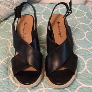 Black Wedge sandals